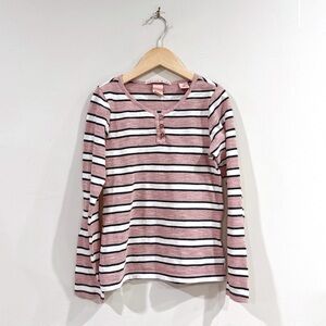 Scotch & Soda R’Belle Girls 8 Pink Stripe Henley Preppy Casual